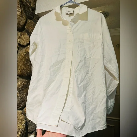 Reformation $128 Will Oversized White Button Down Shirt | Size S - Picture 8 of 13